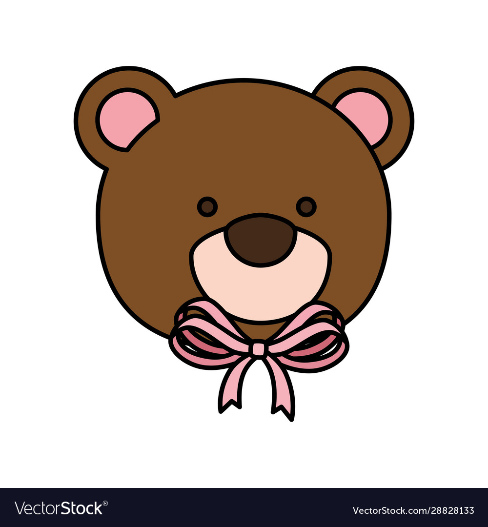 Face cute teddy bear isolated icon