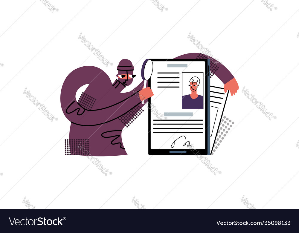 Hacker stealing personal data at work