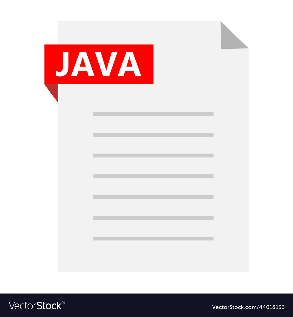 Java source code file icon extension vector image Java source code file icon extension