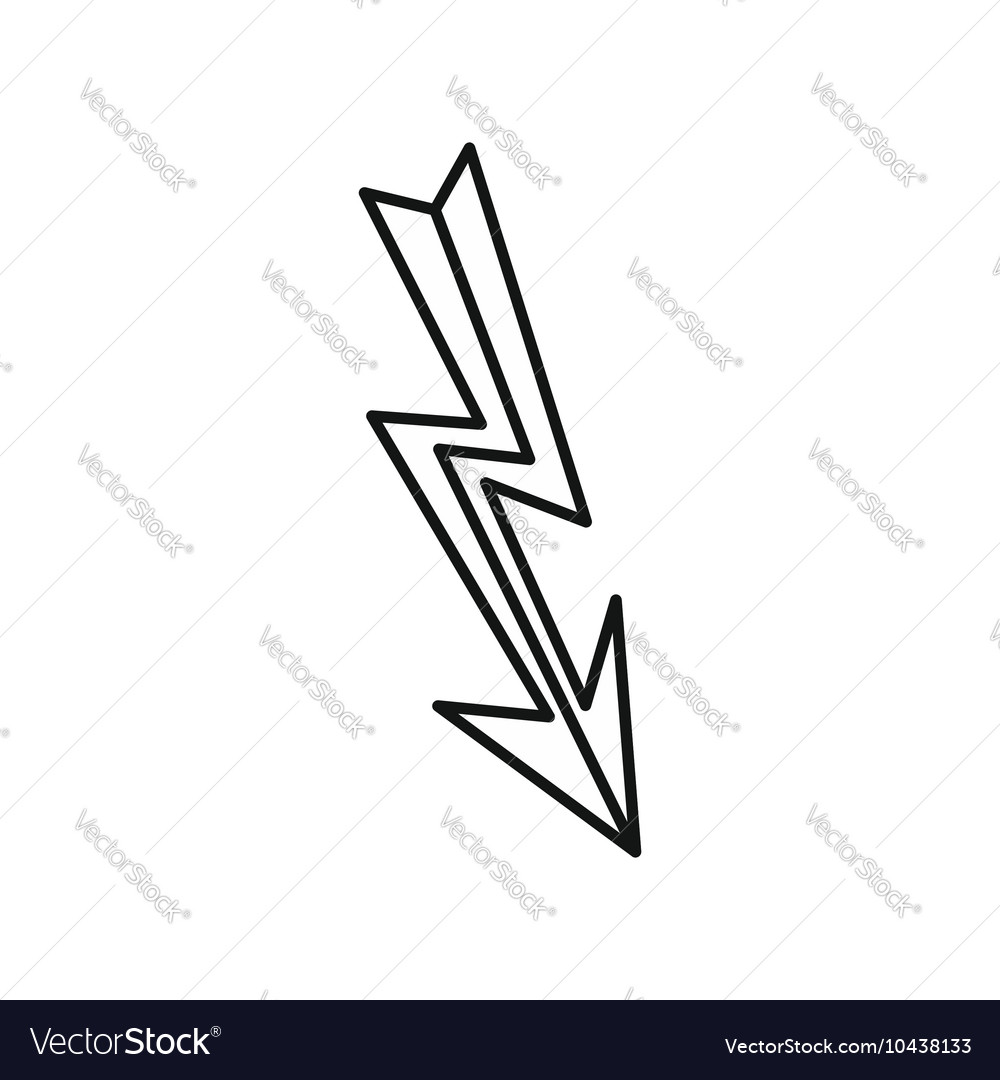 Lightning icon in outline style Royalty Free Vector Image