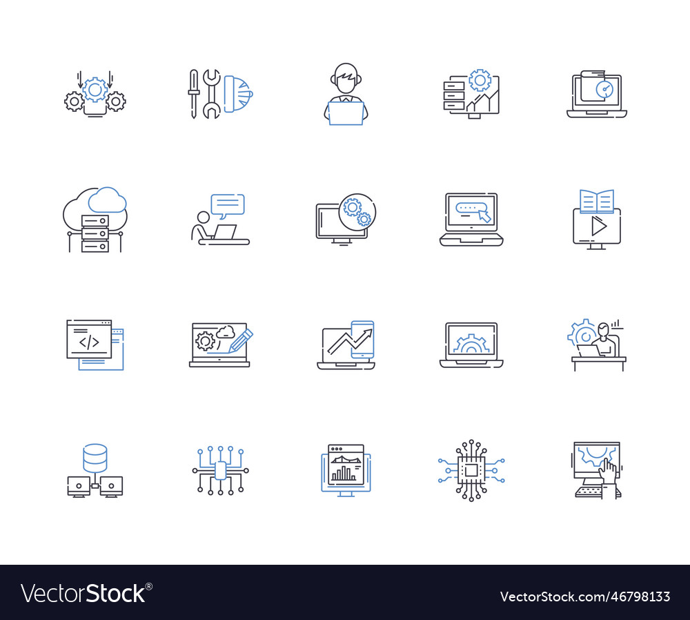 Net location line icons collection geolocation
