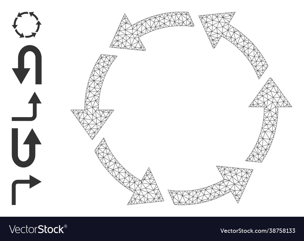 Polygonal network rotate ccw icon with simple vector image Polygonal network rotate ccw icon with simple