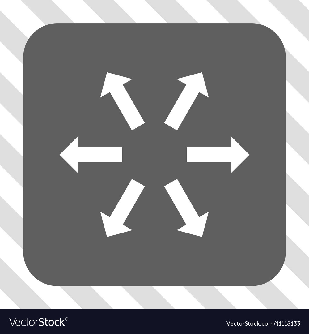 Radial arrows rounded square button