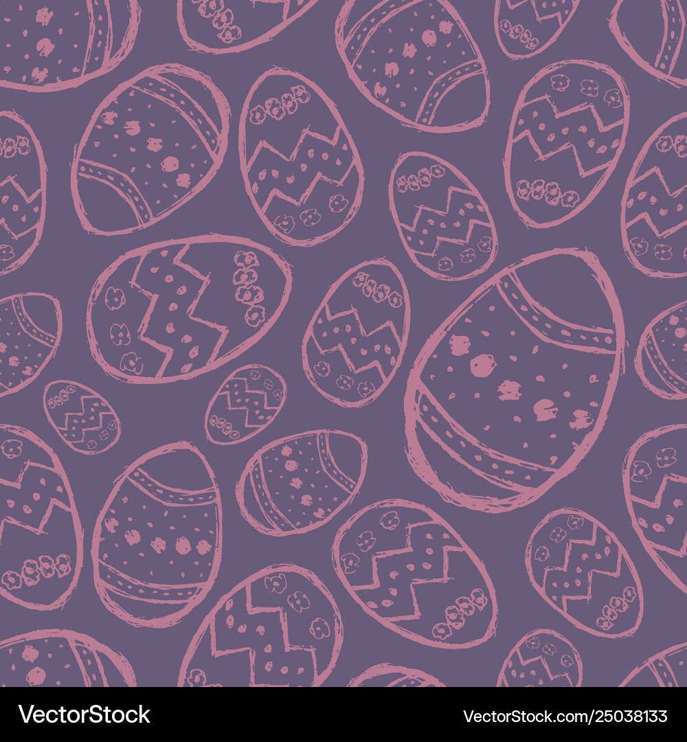 Seamless pattern with hand drawn easter eggs Vector Image