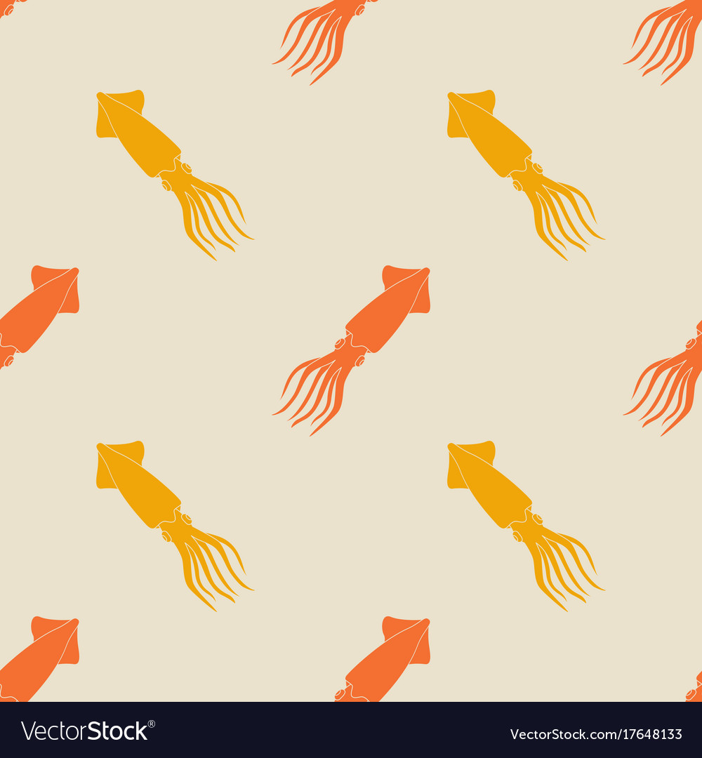 Seamless pattern with squids
