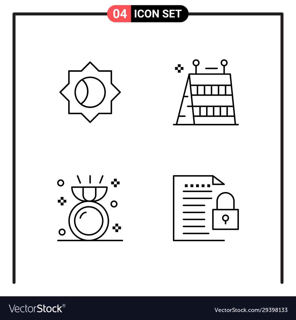 Set 4 line style icons for web and mobile vector image Set 4 line style icons for web and mobile