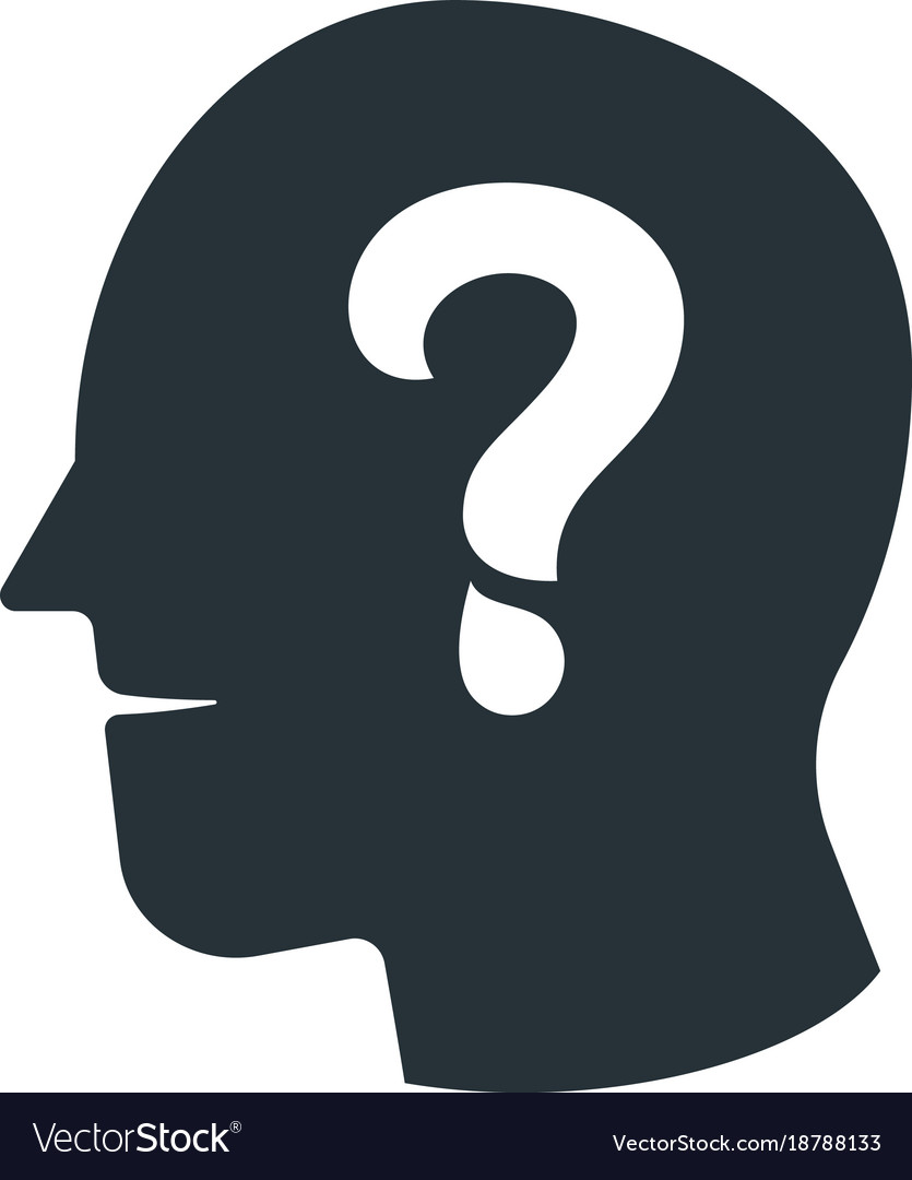 Simple business of question mark human head icon Vector Image