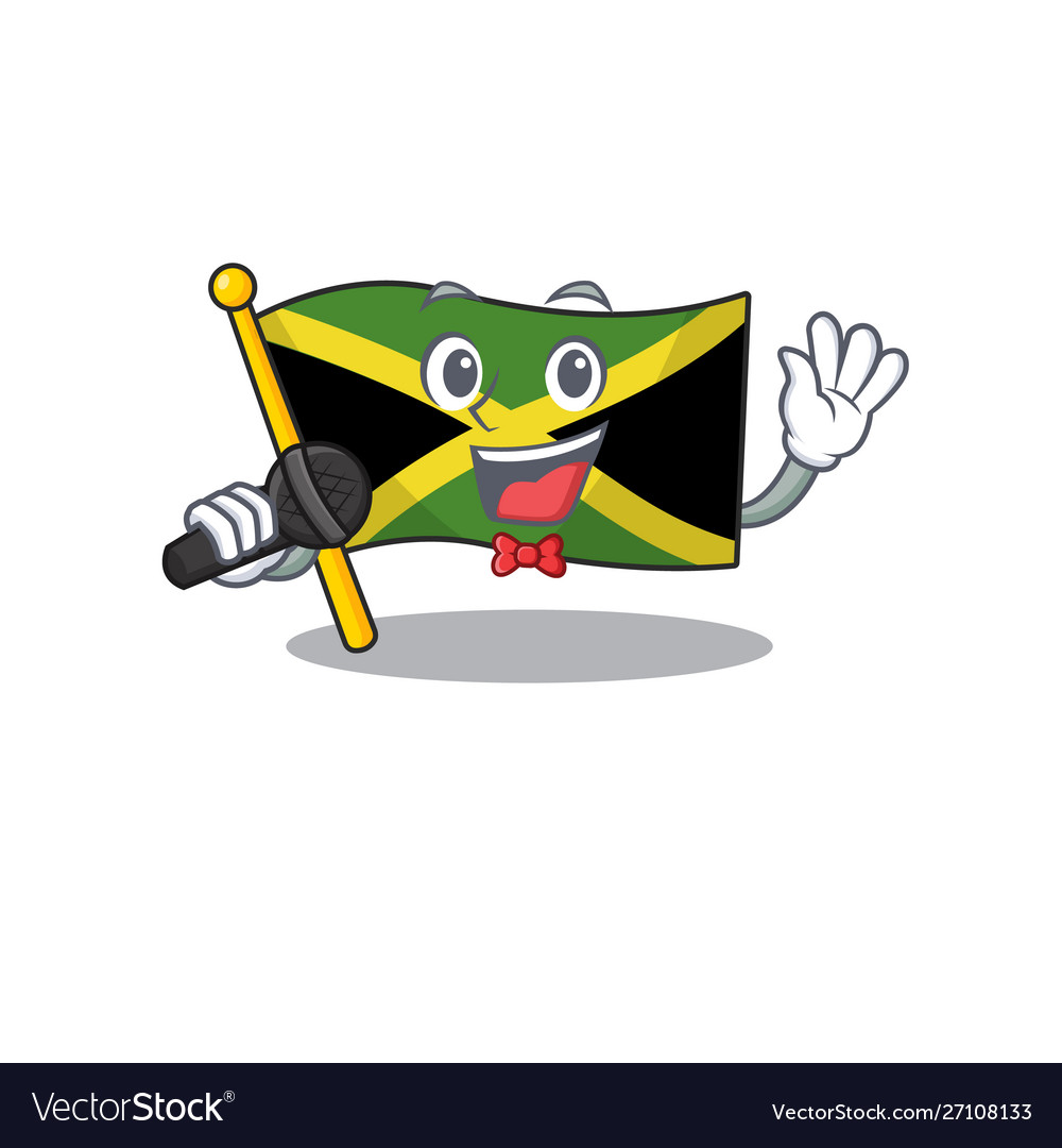 Singing flag jamaica character shaped on mascot