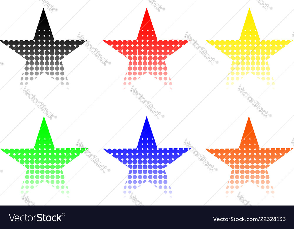 Star set stars of different colors Royalty Free Vector Image