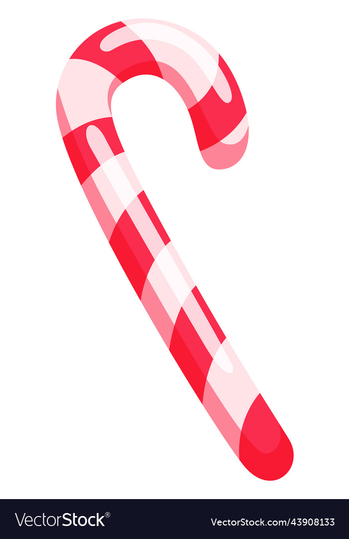 Sugar cane icon cartoon christmas sweet candy