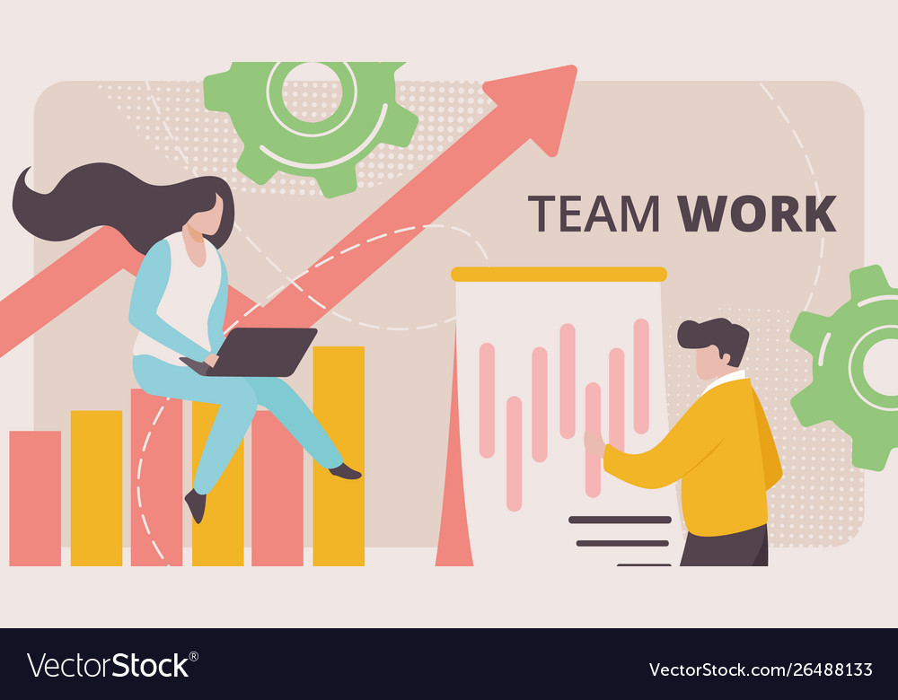 Teamwork horizontal banner business people work