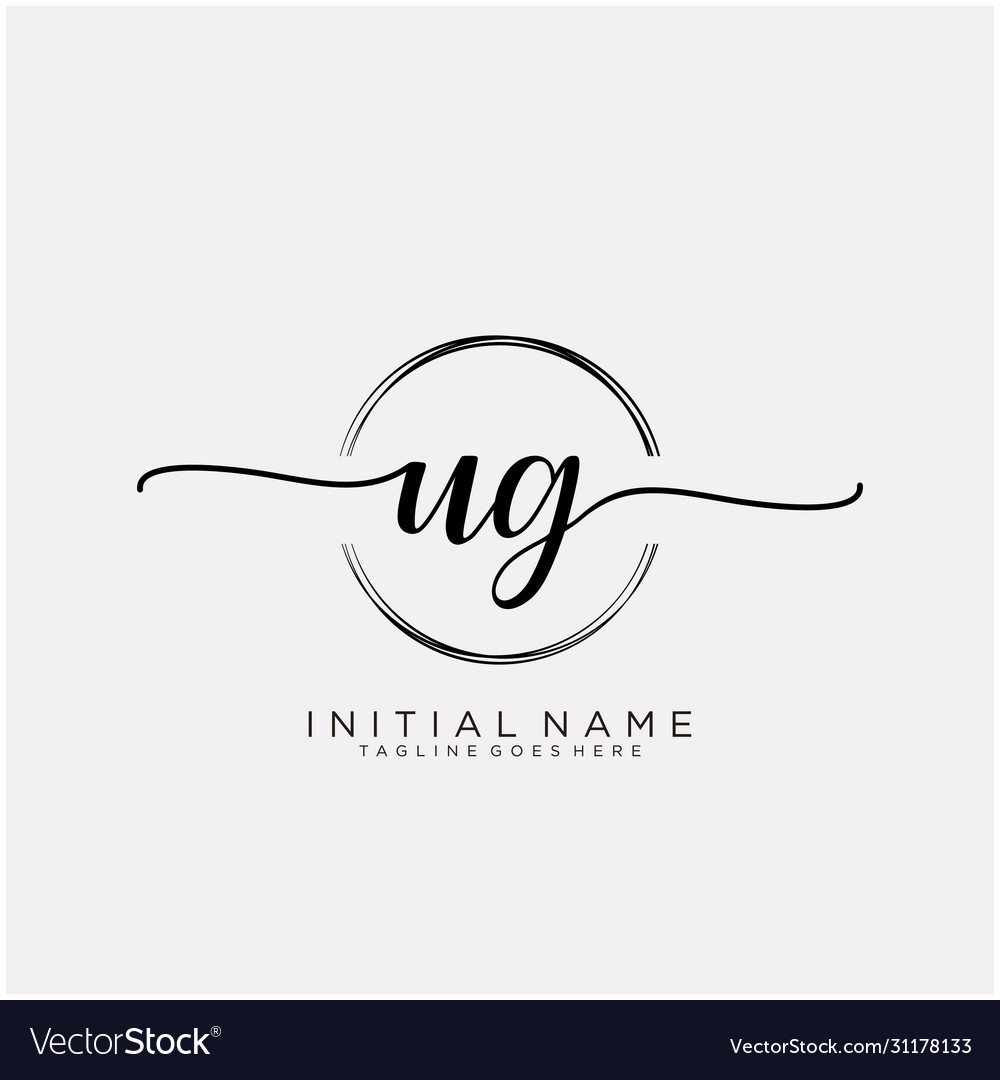 U g initial handwriting logo with circle template Vector Image