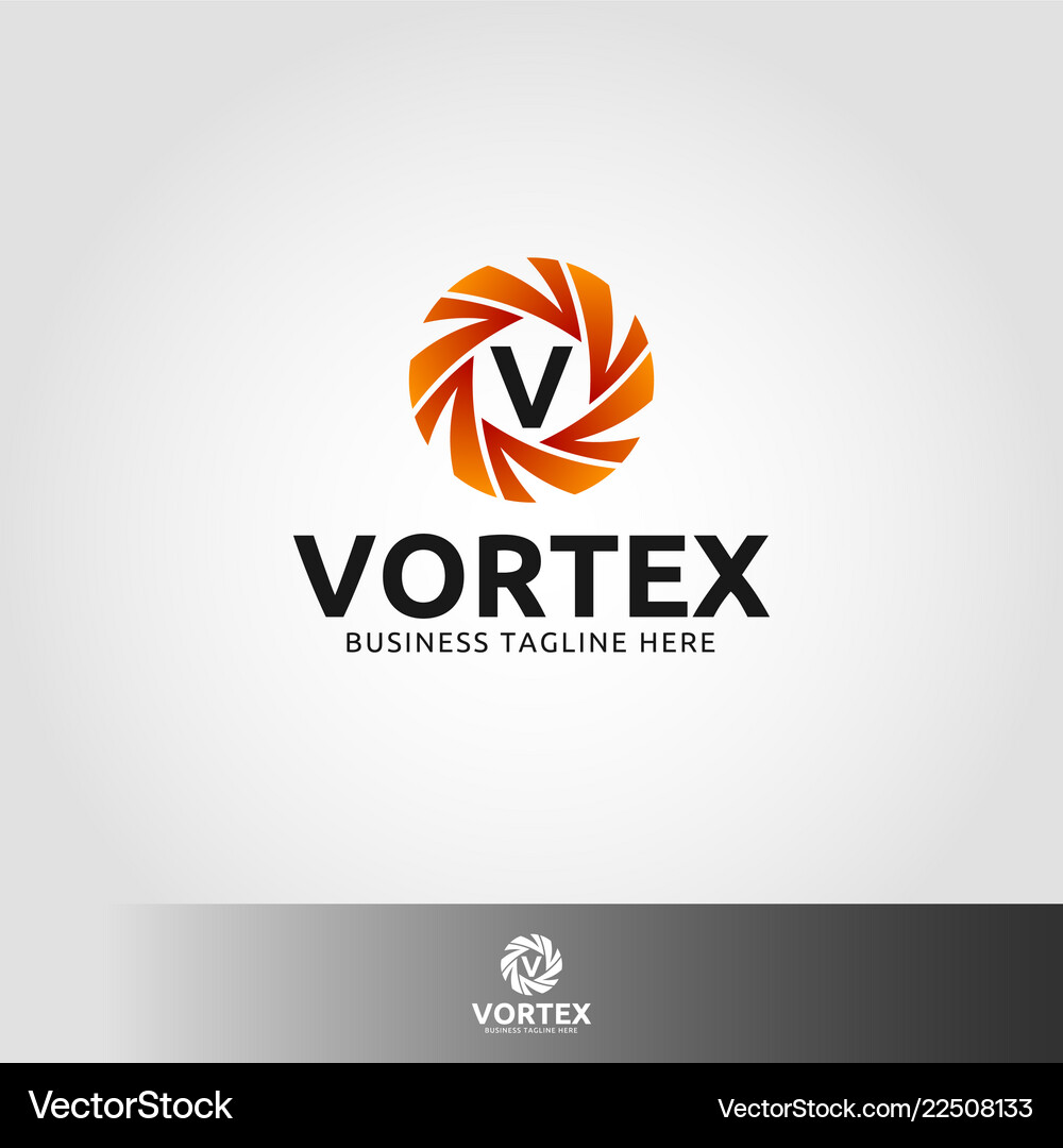 Vortex - letter v logo Royalty Free Vector Image