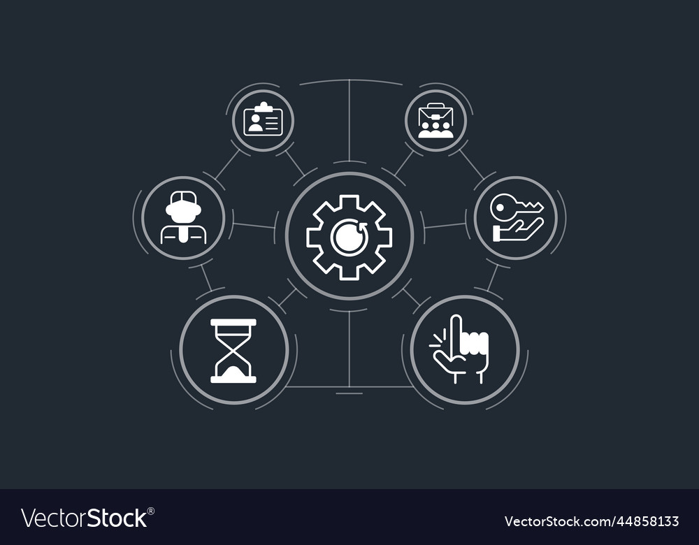 Workflow optimization concept design template vector image Workflow optimization concept design template
