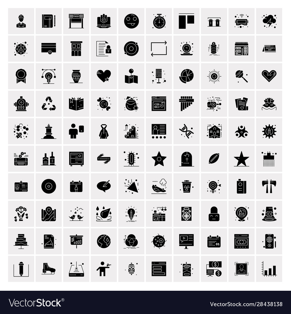 100 solid business icons for web and print