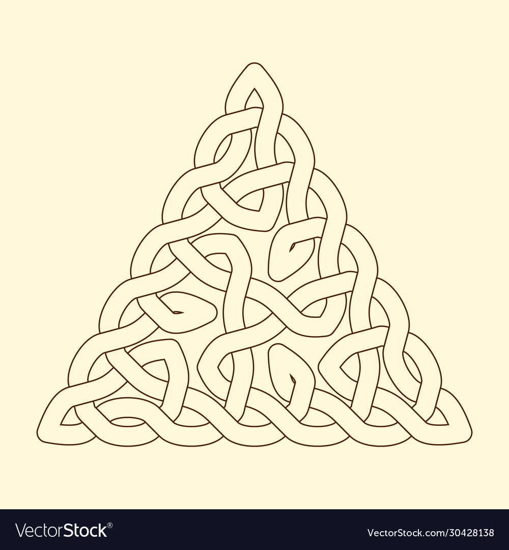 Celtic knot triangular ornament outline