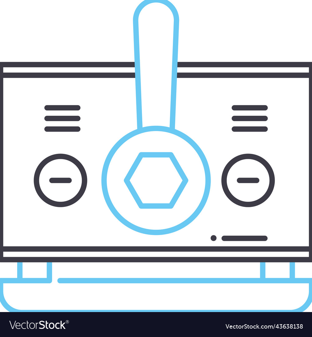 Computer hardware service line icon outline vector image Computer hardware service line icon outline