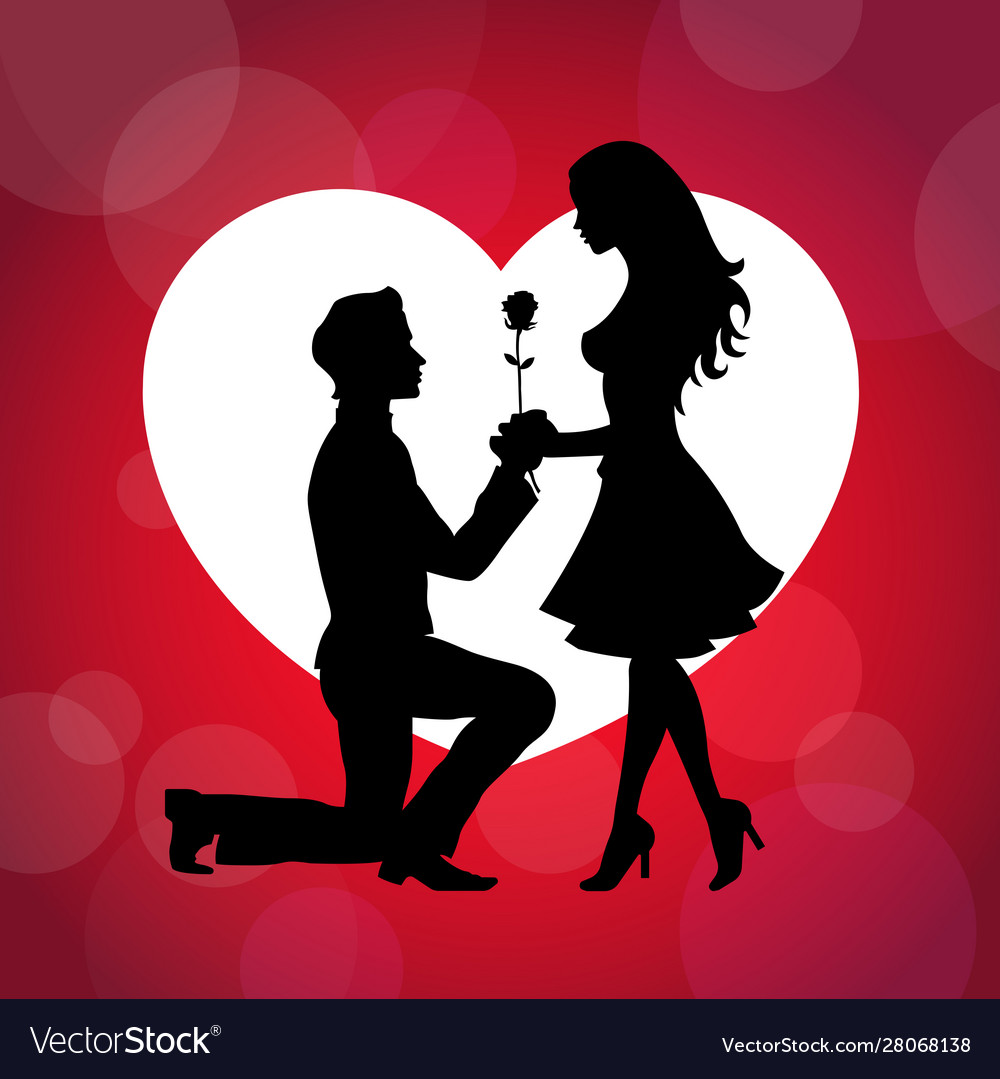 Couple proposing their love design Royalty Free Vector Image