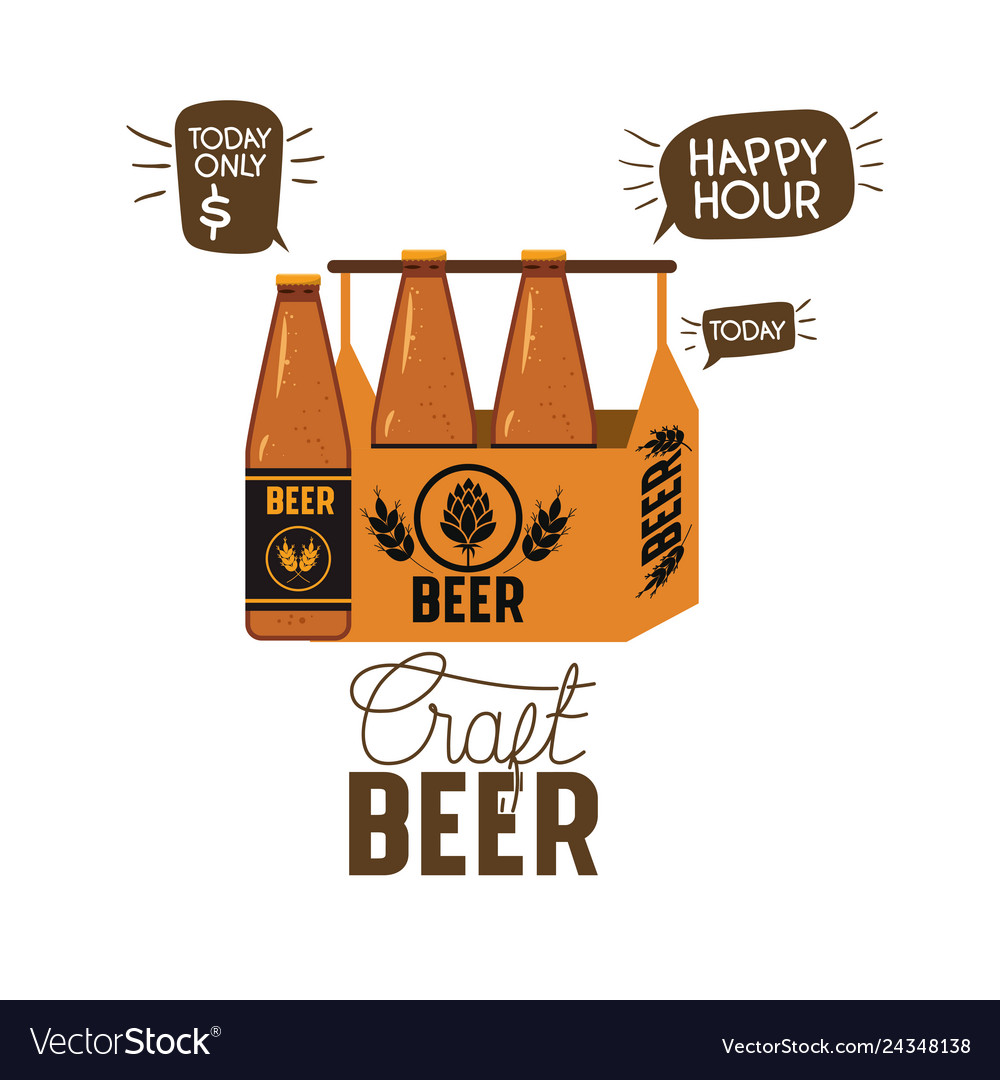 Craft beer label isolated icon