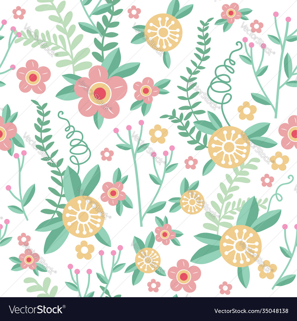 Cute floral seamless pattern background
