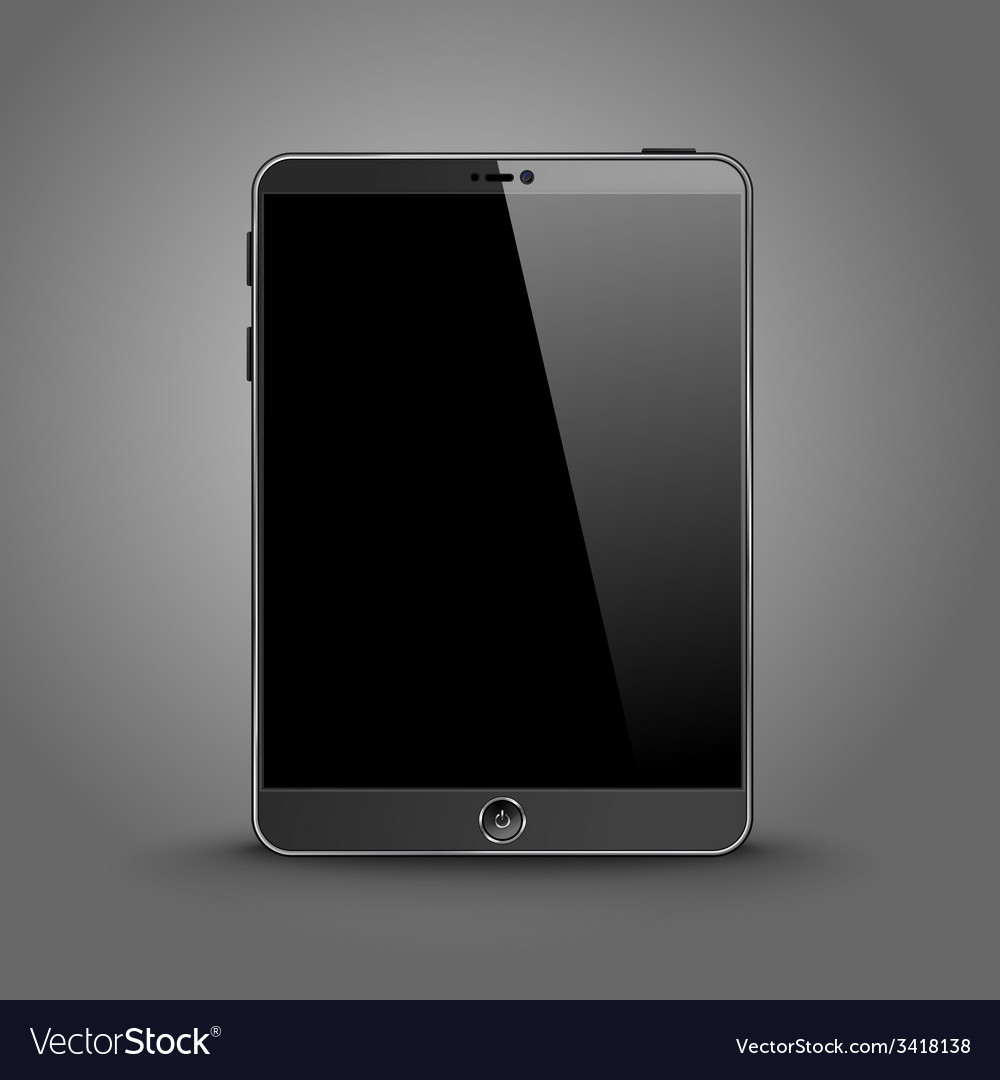 Dark modern tablet computer with blank screen