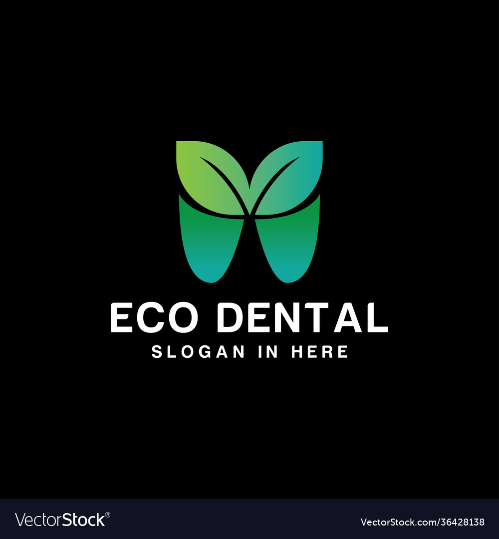 Dental icon with leaf logo design