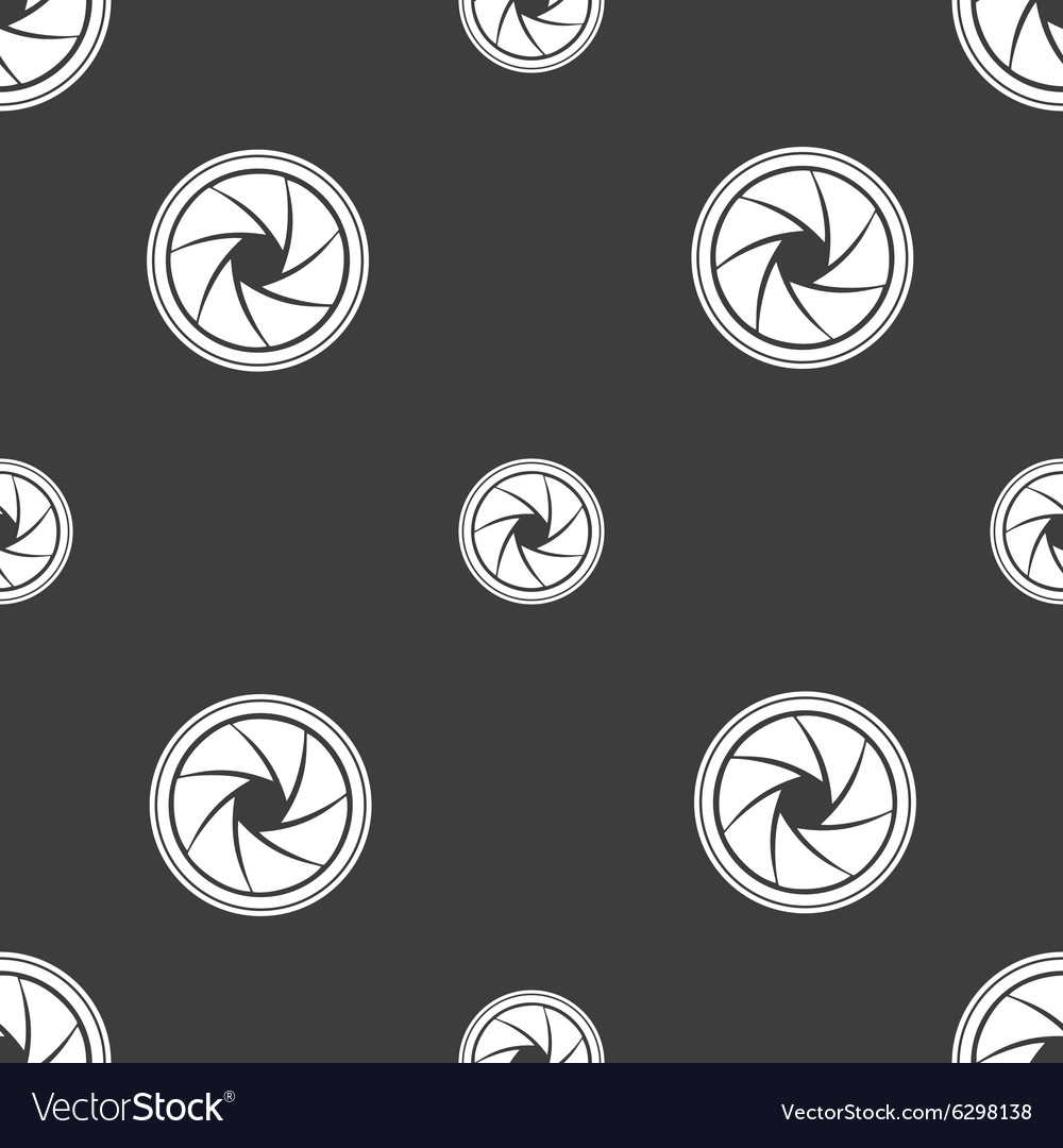 Diaphragm icon aperture sign seamless pattern