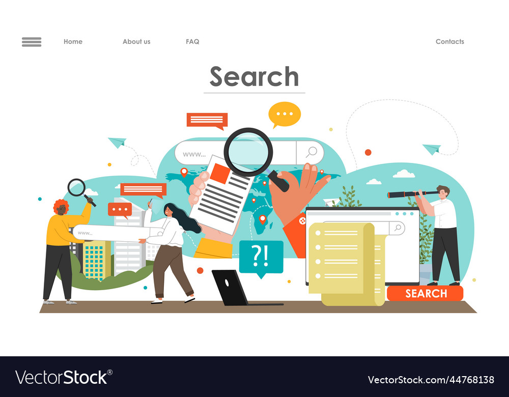 Easy information search landing page design