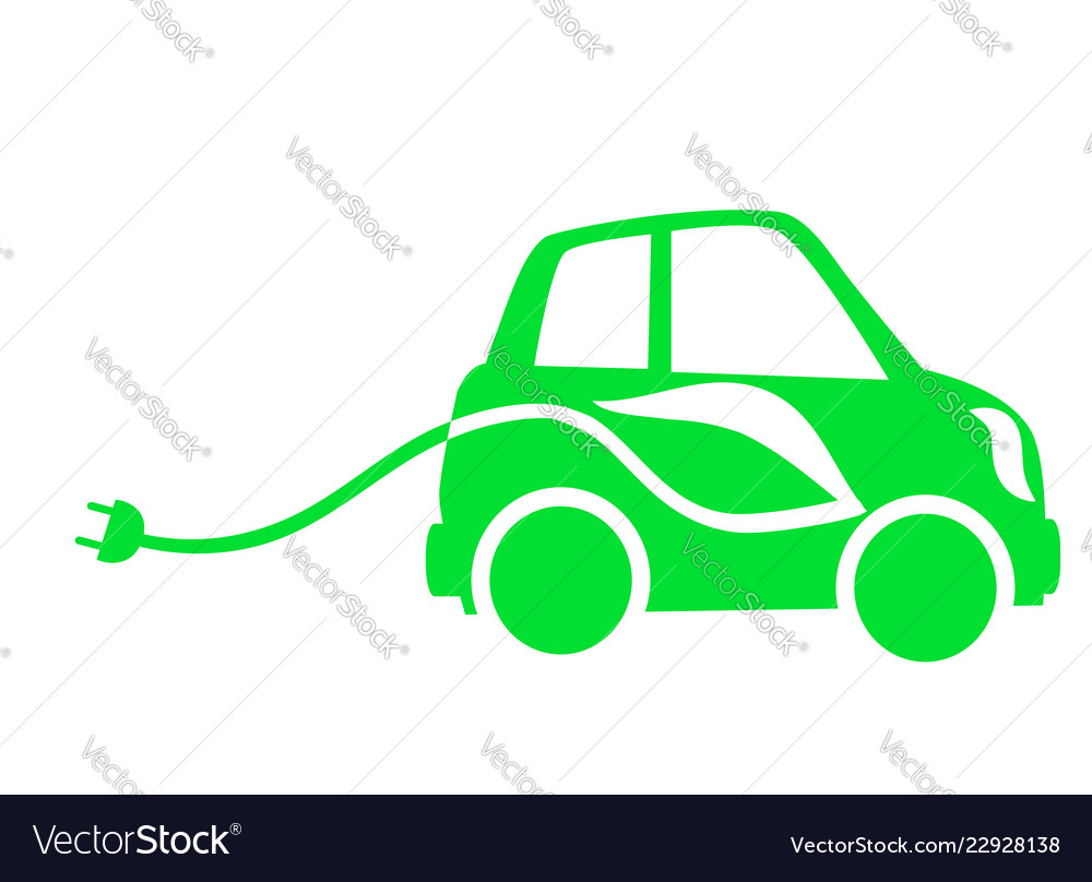 Icon Green Electric Cars Royalty Free Vector Image