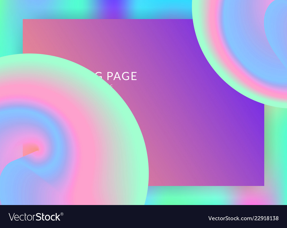 Landing page with liquid dynamic elements vector image Landing page with liquid dynamic elements