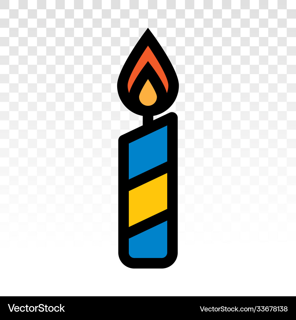 Lit candle flat icon for apps and websites Vector Image