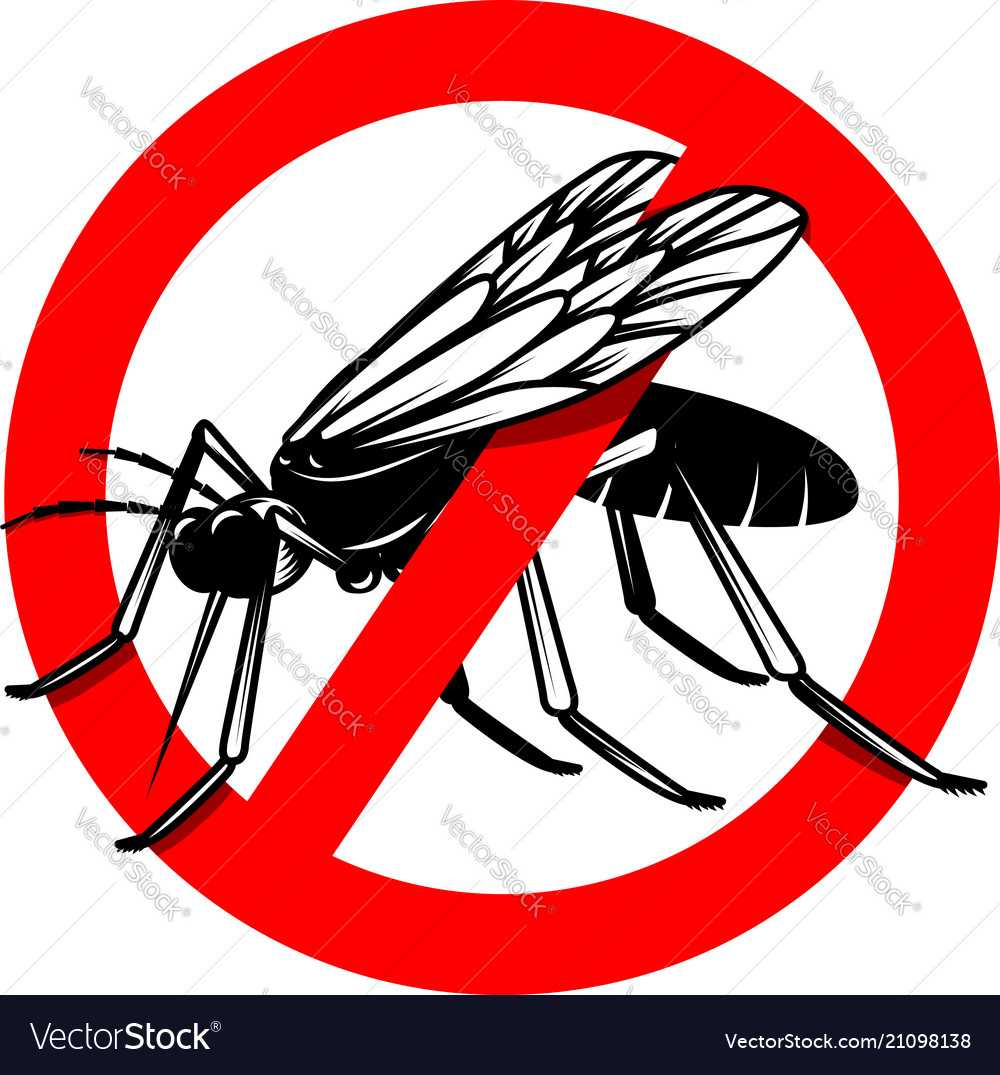 Mosquito danger sign template design element Vector Image