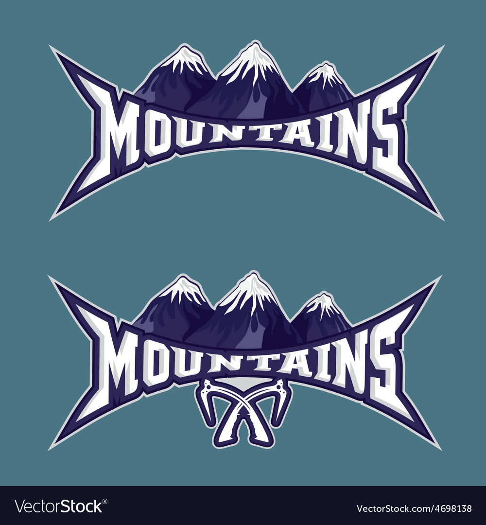 Mountains sport team emblem design template