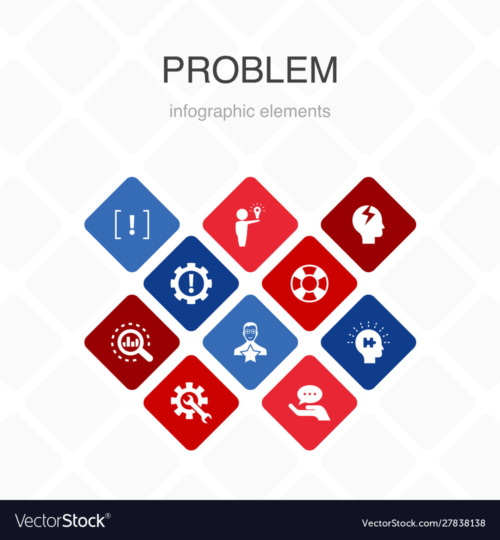 Problem infographic 10 option color design Vector Image