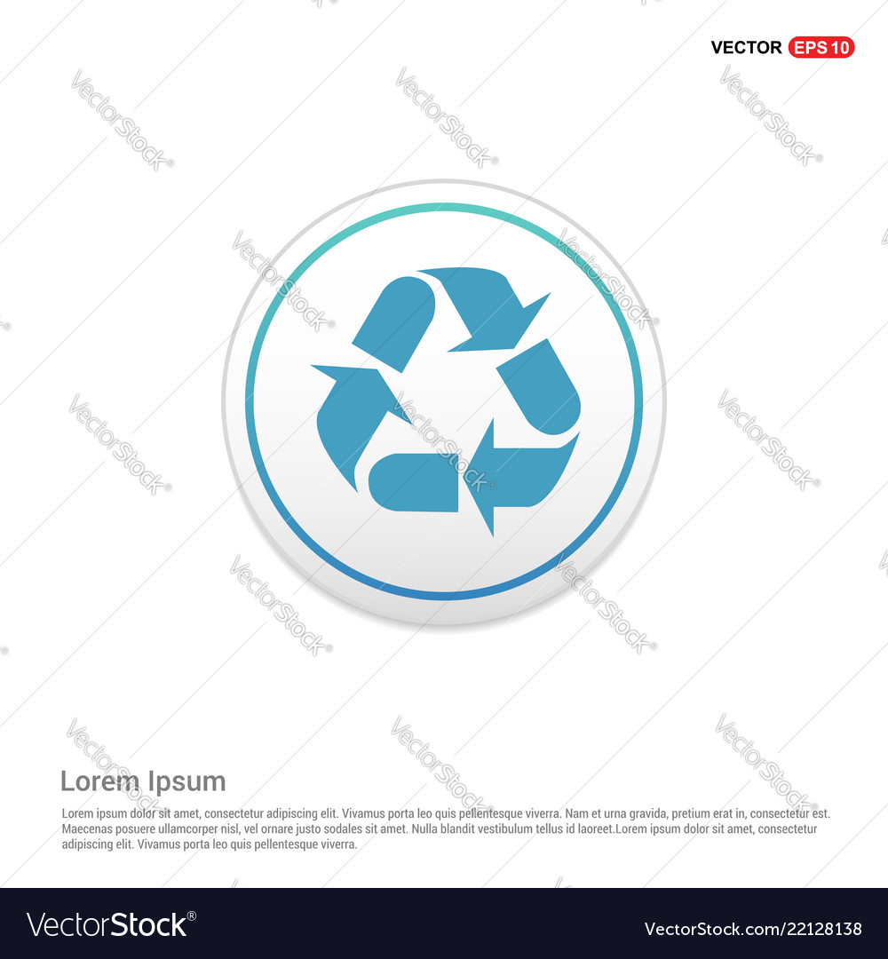 Reload icon - white circle button vector image Reload icon - white circle button