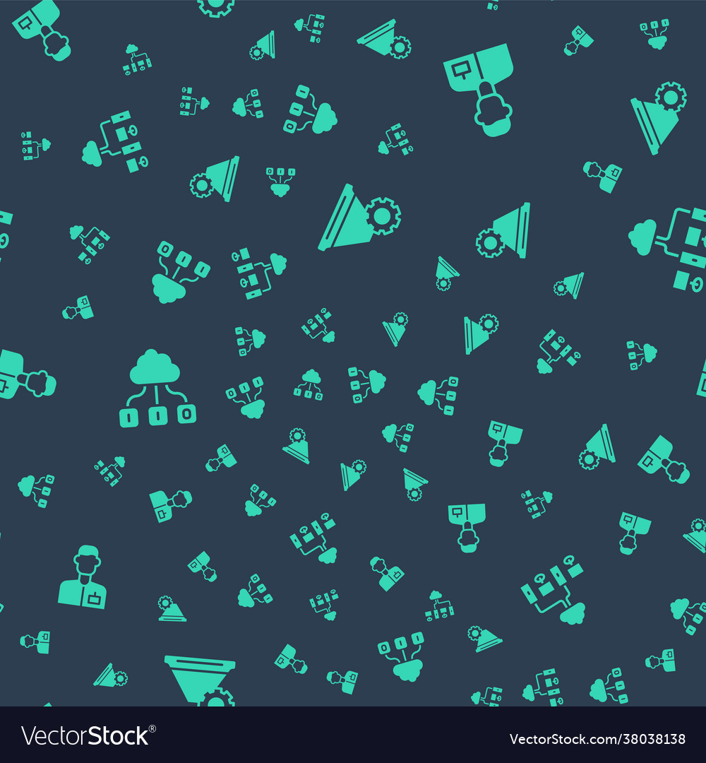 Set filter setting analyst engineer cloud vector image Set filter setting analyst engineer cloud