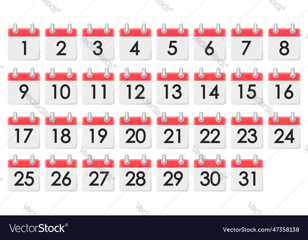 Set of 3d calendar with blank page