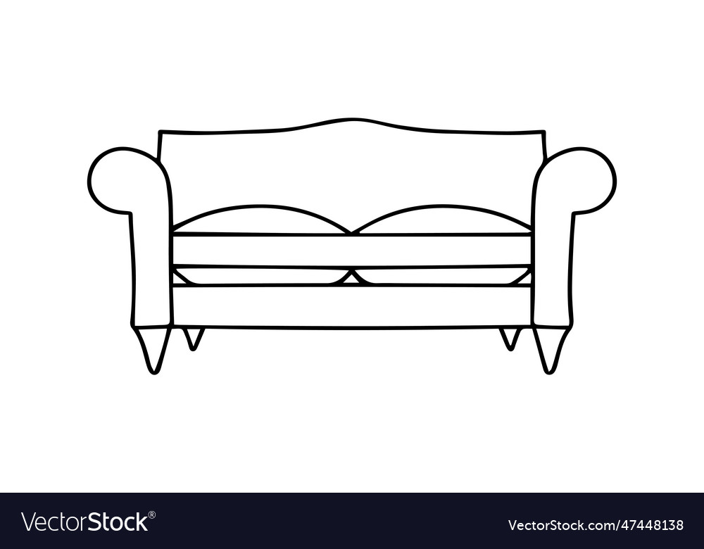 Sofa linear style sign for mobile concept and web Vector Image Sofa linear style sign for mobile concept and web
