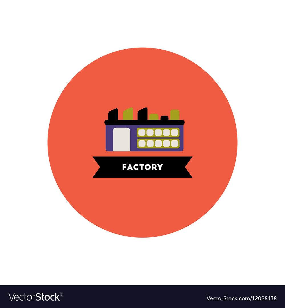 Stylish icon in color circle building factory