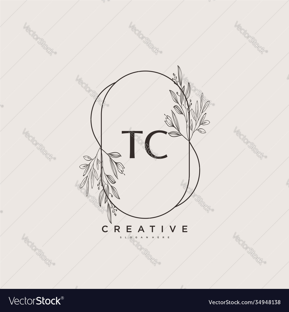 Tc beauty initial logo art handwriting