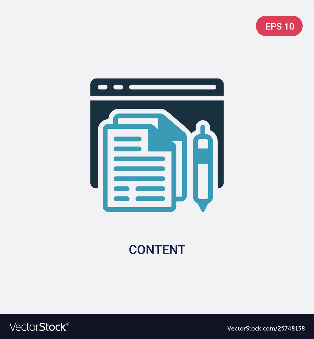 Two color content icon from seo web concept