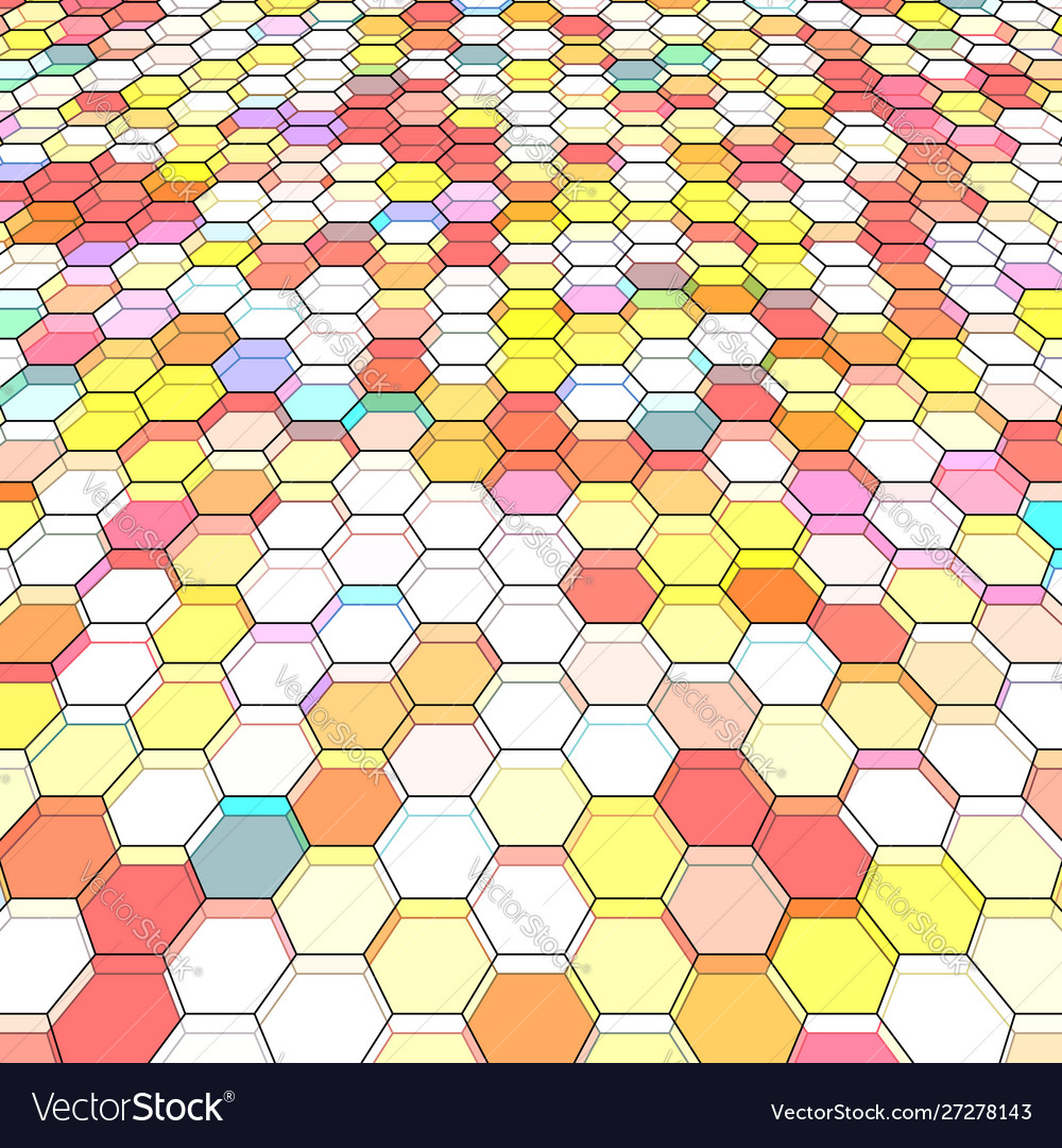 Abstract background with colorful hex polygons vector image Abstract background with colorful hex polygons