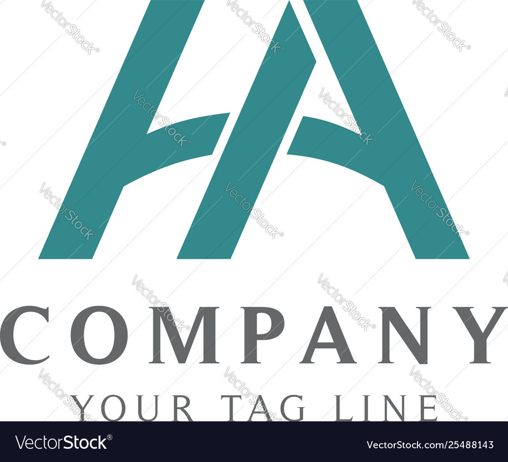 Abstract ha logo with color gradation Royalty Free Vector