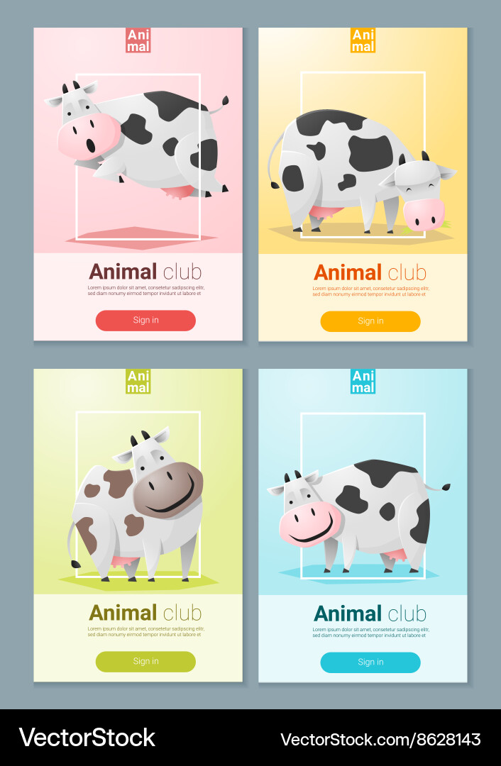 Animal Banner With Cows For Web Design 2 Vector Image