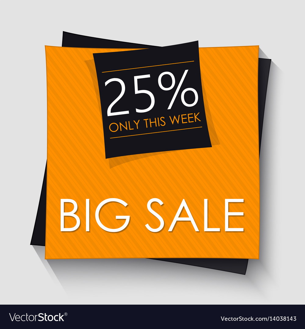 Big sale banner template design orange square