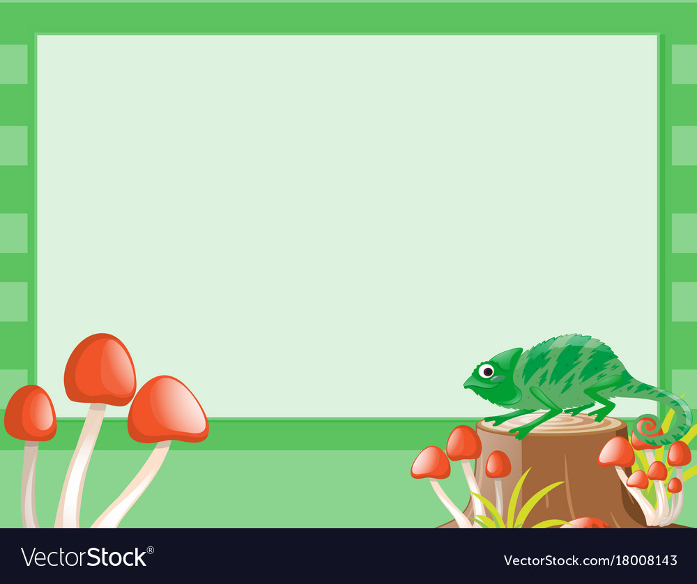 Border template with lizard on log