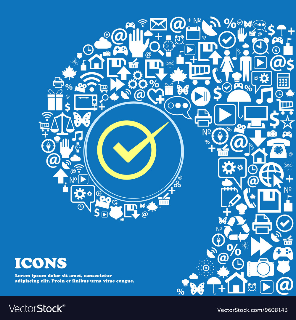 Check mark sign icon checkbox button nice set
