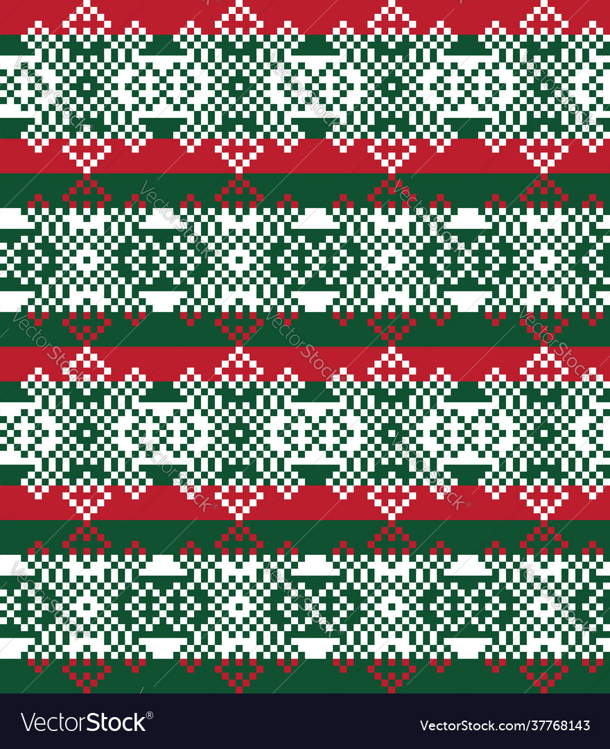 Christmas fair isle seamless pattern background