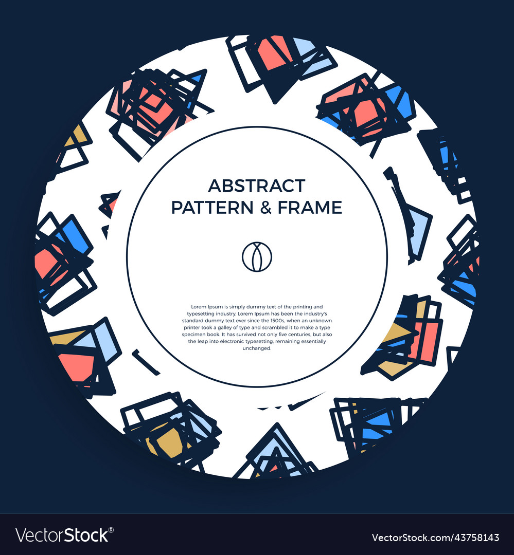 Colorful hand draw abstract shapes frame border Vector Image