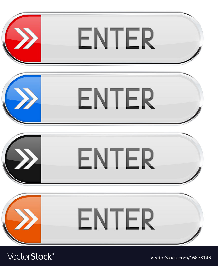 Enter button with chrome frame rectangle